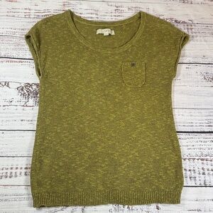 Ann Taylor Loft Linen Blend Bohemian Chic Short Sleeve Sweater Sz M Lightweight